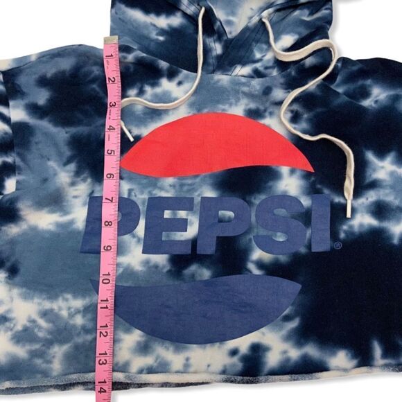 Pepsi Graphic Tie Dye Crop Hoodie - Picture 9 of 12